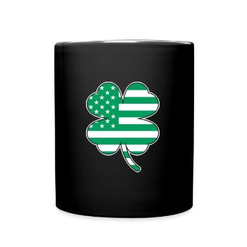 USA Clover St. Patrick's Day USA - Full Colour Mug - black - Front