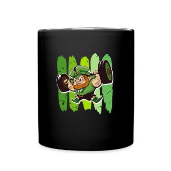 Leprechaun Bodybuilder Sport St. Patrick's Day - Full Colour Mug - black - Front