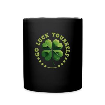 Go luck yourself St Patrick's Day Clover - Full Colour Mug - black - Front
