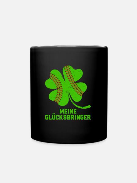 Meine Glücksbringer Baseball Kleeblatt - Tasse einfarbig - Schwarz