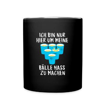 Beer Pong Bälle nass machen Party Bier Pong - Tasse einfarbig - Schwarz - Vorne