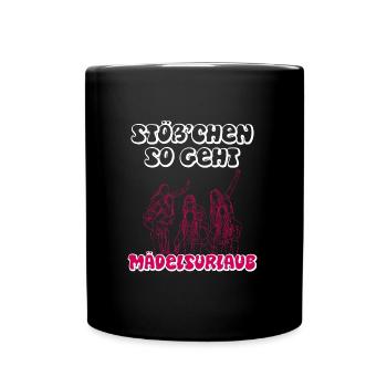Stößchen so geht Mädelsurlaub Girls Spring Break - Tasse einfarbig - Schwarz - Vorne
