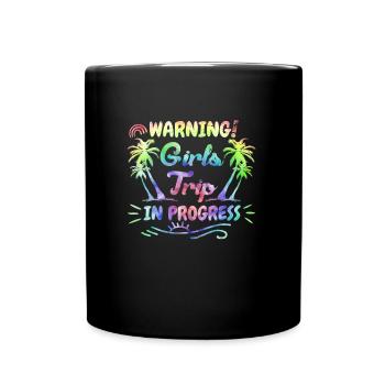 Attention Girls' Strip on the Road Girls Spring Break - Full Colour Mug - black - Front