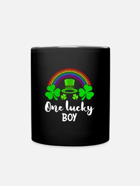 One Lucky Boy St Patrick's Day - Full Colour Mug - black