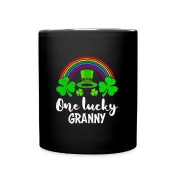 One Lucky Granny St Patrick’s Day Oma - Tasse einfarbig - Schwarz - Vorne