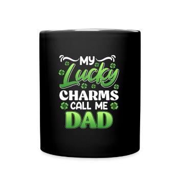 My Lucky Charms Call me Dad Papa - Tasse einfarbig - Schwarz - Vorne