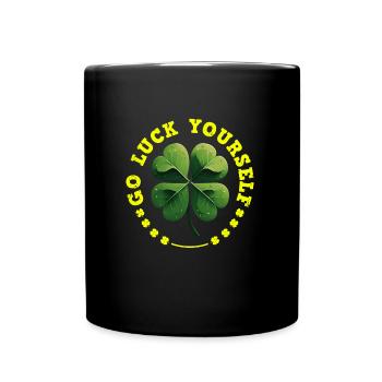 Go luck yourself St Patrick's Day Clover - Full Colour Mug - black - Front