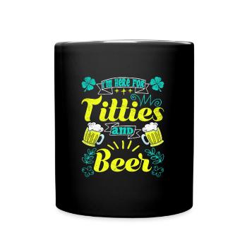 Je suis ici pour le festival des seins et de la bière - Mug uni - noir - Devant