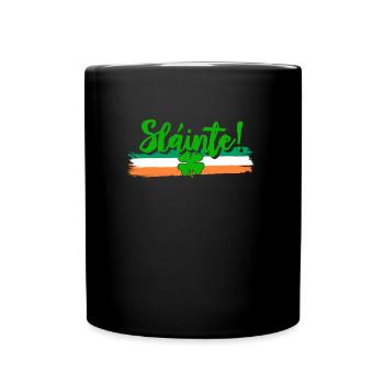 Sláinte Toast Ireland St. Patrick's Day - Full Colour Mug - black - Front
