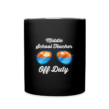 Mittelstufe Klassenlehrer off duty Ferien Lehrer - Tasse einfarbig - Schwarz - Vorne