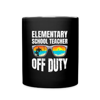 Classe d’école primaire de vacances Enseignant en congé Enseignant - Mug uni - noir - Devant