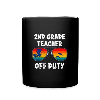 Second Class Class Class Teacher off duty Holiday Teacher - Full Colour Mug - black - Front