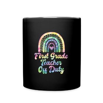 Class Teacher First Class off duty Holiday Teacher - Full Colour Mug - black - Front