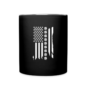 Lucky Charm USA Shamrocks St Patrick's Day - Full Colour Mug - black - Front