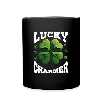Lucky Charmer Clover Lucky Charm - Full Colour Mug - black - Front