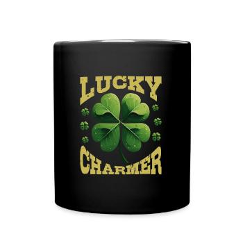 Lucky Charmer Clover Lucky Charm - Full Colour Mug - black - Front