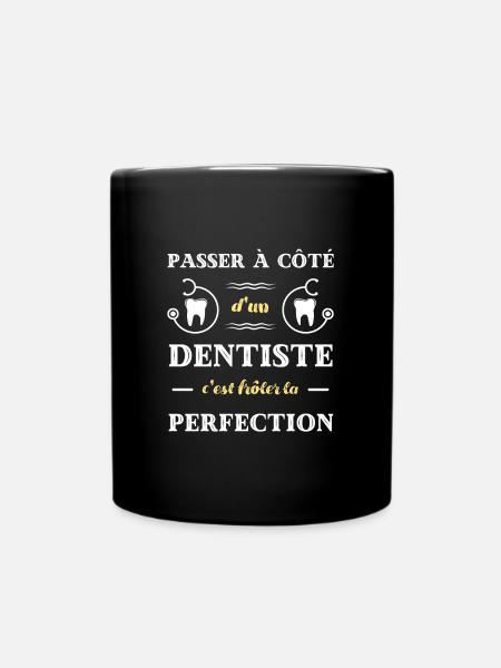 perfection dentiste homme humour idée cadeau drole - Mug uni - noir
