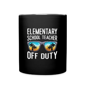Classe d’école primaire de vacances Enseignant en congé Enseignant - Mug uni - noir - Devant