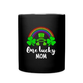 One Lucky Mom St Patrick’s Day Mama - Tasse einfarbig - Schwarz - Vorne