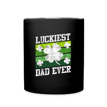 Le père le plus chanceux de tous les temps Clover Saint-Patrick - Mug uni - noir - Devant