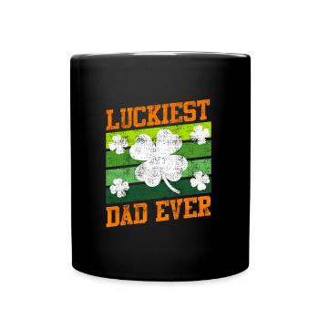 Le père le plus chanceux de tous les temps Clover Saint-Patrick - Mug uni - noir - Devant
