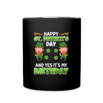 Anniversaire le jour de la Saint-Patrick Anniversaire - Mug uni - noir - Devant