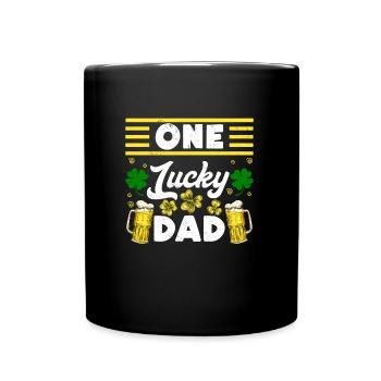 One Lucky Dad Beer St Patrick’s Day Papa - Tasse einfarbig - Schwarz - Vorne