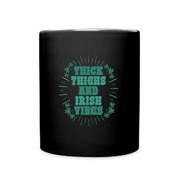 Thick Thighs and Irish Vibes Ireland - Full Colour Mug - black - Front