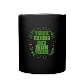Thick Thighs and Irish Vibes Ireland - Full Colour Mug - black - Front