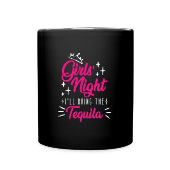 Mädelsabend ich bringe den Tequila Spring Break - Tasse einfarbig - Schwarz - Vorne