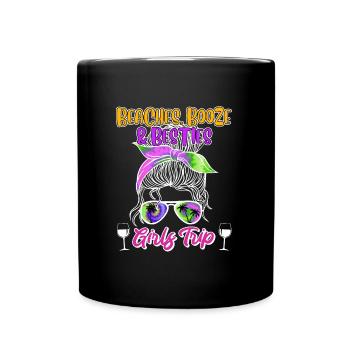 Beaches Booze Besties Girls Trip Spring Break - Tasse einfarbig - Schwarz - Vorne
