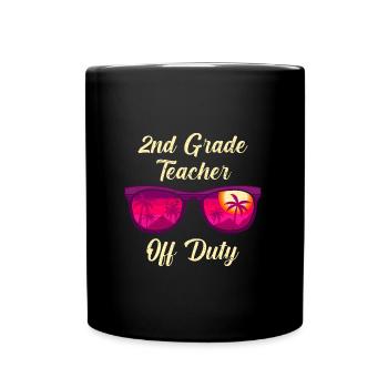 Second Class Class Class Teacher off duty Holiday Teacher - Full Colour Mug - black - Front