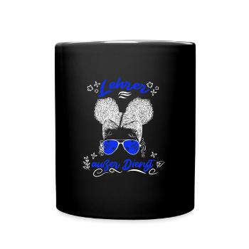Teacher off duty Lehrerin Schule Ferien Lehrer - Tasse einfarbig - Schwarz - Vorne