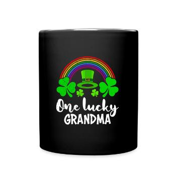 One Lucky Grandma St Patrick’s Day Oma - Tasse einfarbig - Schwarz - Vorne