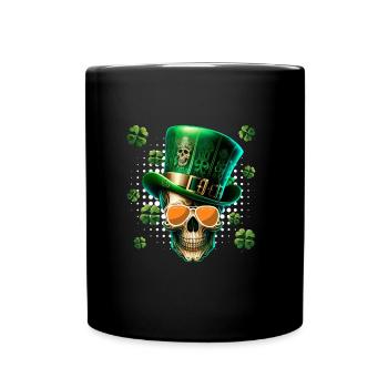 Fête de la Saint-Patrick Squelette irlandais leprechaun - Mug uni - noir - Devant