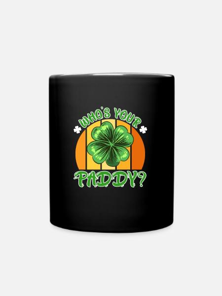 Qui est votre Paddy? Clover Saint-Patrick - Mug uni - noir