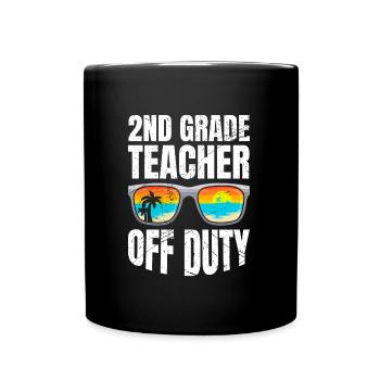 Second Class Class Class Teacher off duty Holiday Teacher - Full Colour Mug - black - Front