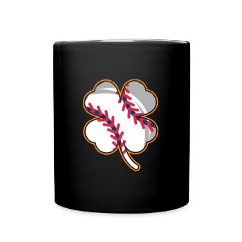 Baseball Player Clover Lucky Charm - Full Colour Mug - black - Front