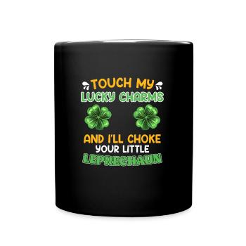 Lustiger St. Patrick’s Day Spruch Lucky Charms - Tasse einfarbig - Schwarz - Vorne