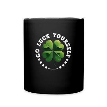 Go luck yourself St Patrick's Day Clover - Full Colour Mug - black - Front