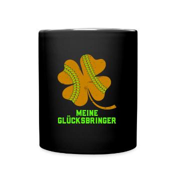 Meine Glücksbringer Baseball Kleeblatt - Tasse einfarbig - Schwarz - Vorne