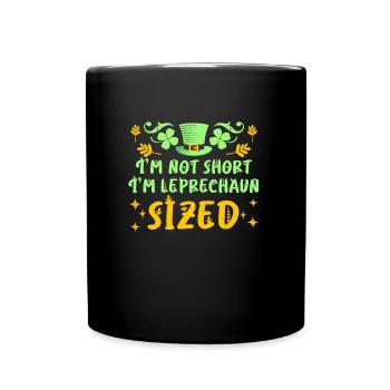 Pas petit juste Leprechaun Taille Saint-Patrick - Mug uni - noir - Devant