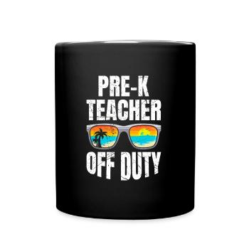 Preschool Kindergarten Educator off duty teacher - Full Colour Mug - black - Front