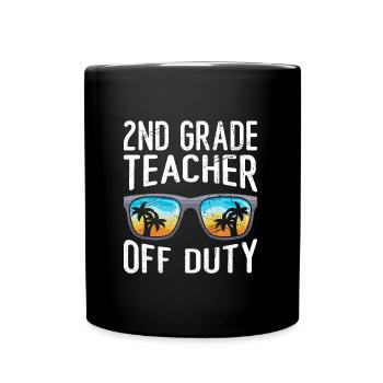 Second Class Class Class Teacher off duty Holiday Teacher - Full Colour Mug - black - Front