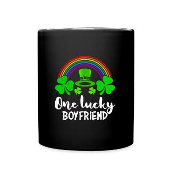 One Lucky Boyfriend St Patrick’s Day - Tasse einfarbig - Schwarz - Vorne