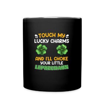 Lustiger St. Patrick’s Day Spruch Lucky Charms - Tasse einfarbig - Schwarz - Vorne