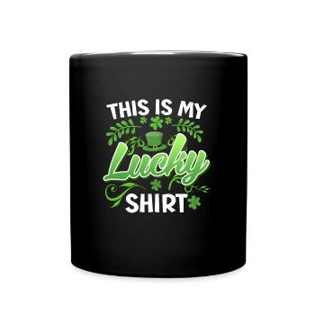 Ma chemise bonheur Porte-bonheur Porte-bonheur Saint-Patrick - Mug uni - noir - Devant