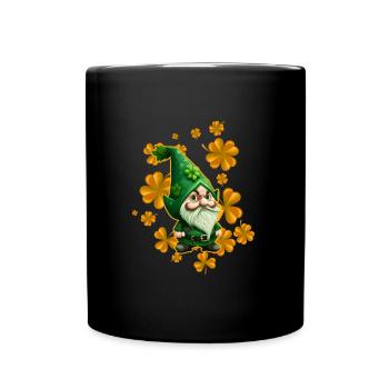 Leprechaun St. Patrick's Day Goblin Clover - Full Colour Mug - black - Front