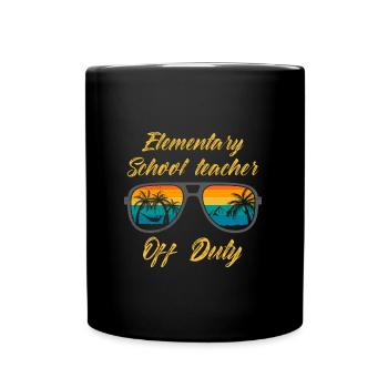 Classe d’école primaire de vacances Enseignant en congé Enseignant - Mug uni - noir - Devant