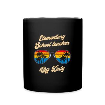 Classe d’école primaire de vacances Enseignant en congé Enseignant - Mug uni - noir - Devant